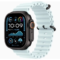 Apple Watch Ultra 2 49mm Black Titanium Case Ocean Band, Ice Blue, голубой