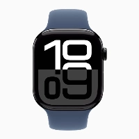 Apple Watch Series 10 42 мм, S/M 130-200 мм, Jet Black Aluminium Case GPS, Denim