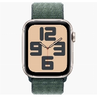 Apple Watch SE 2023 44mm Aluminum Case with Green Sport Loop, Starlight, сияющая звезда